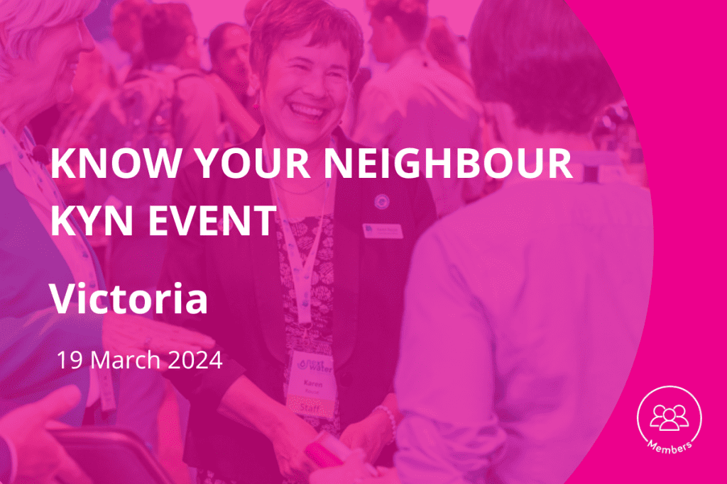 All Victorian-based members are invited to join us for our next KYN event, a fantastic opportunity to come together, network and foster connections within the water industry.